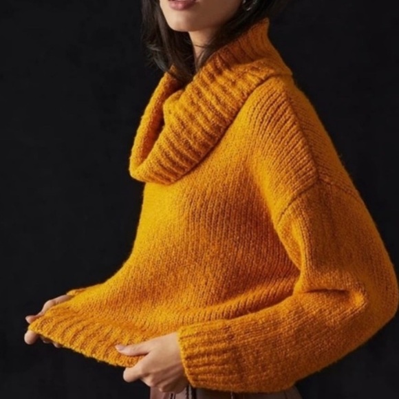 Anthropologie Pilcro Cowl Neck Sweater In Golden Rod - Picture 3 of 8